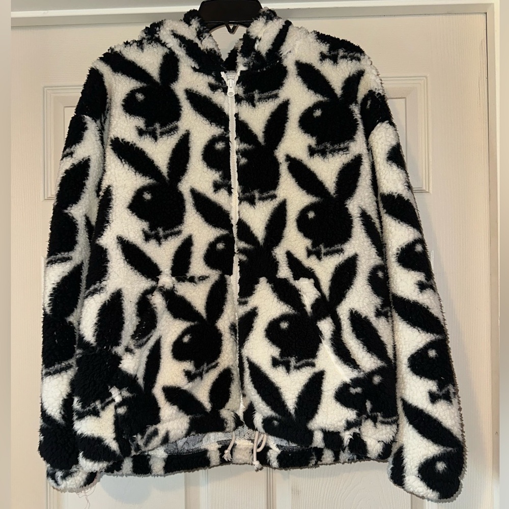 Playboy bunny head Sherpa hoodie